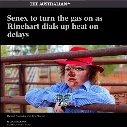 Gina Rinehart soft lens The Australian Dutton Gas